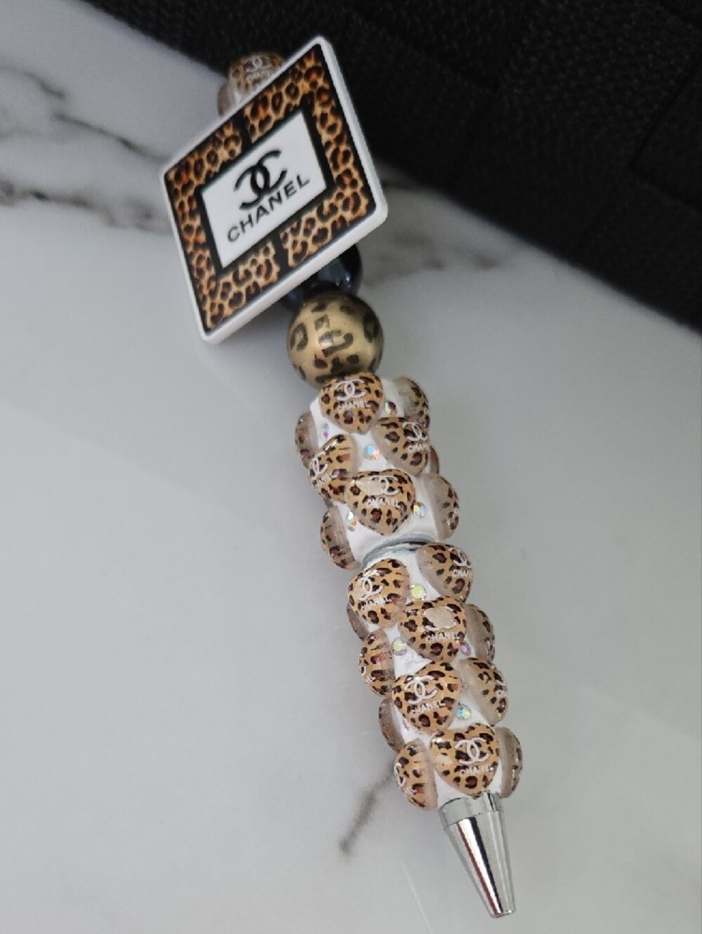 Lux Leopard Print Beaded Pen - Picture 2 of 3